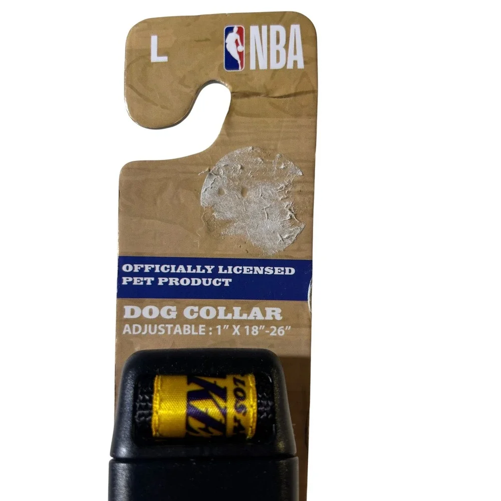 NBA Los Angeles Lakers‎ Dog Collar Large Adjustable 18-26 Inch Pets First Yellow